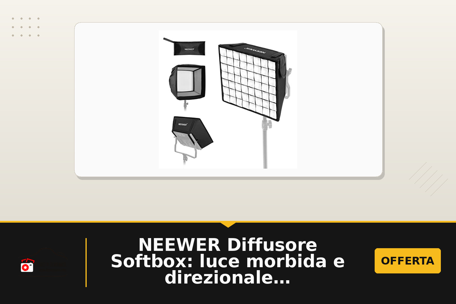 NEEWER Diffusore Softbox: luce morbida e direzionale per NL660 e vari modelli RGB660