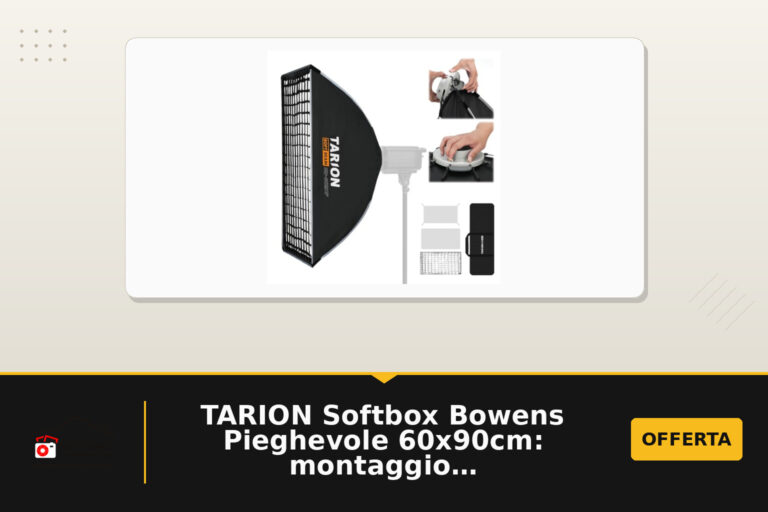 TARION Softbox Bowens Pieghevole 60x90cm: montaggio rapido, diffusione controllata e compatibilità universale