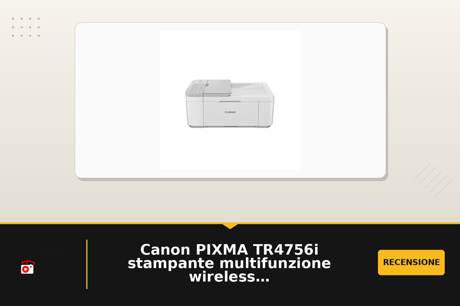 Canon PIXMA TR4756i stampante multifunzione wireless 4 in 1, Stampa, Scansione, Copia, Fax - Fronte/Retro, ADF 20 Fogli, Stampa Foto Senza Bordi 10x15, Compatibile con PIXMA Print Plan, Bianco