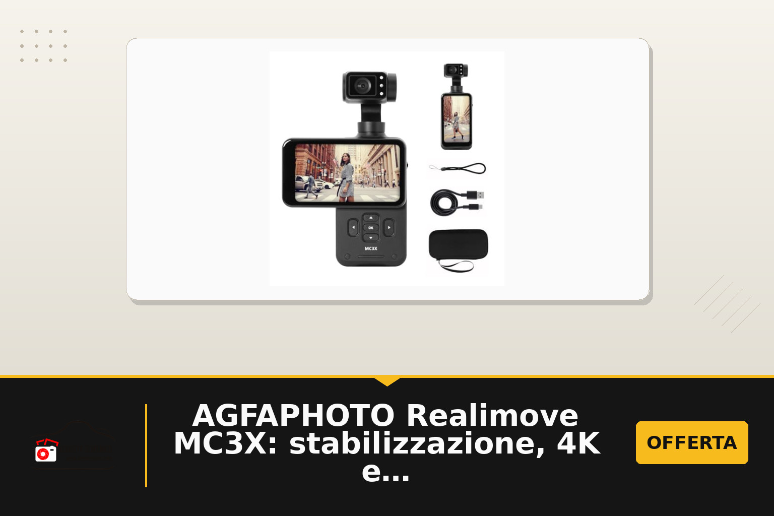 AGFAPHOTO Realimove MC3X: stabilizzazione, 4K e schermo tattile per vlog in azione