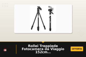 Rollei Treppiede Fotocamera da Viaggio 152cm Compact Creator in Alluminio