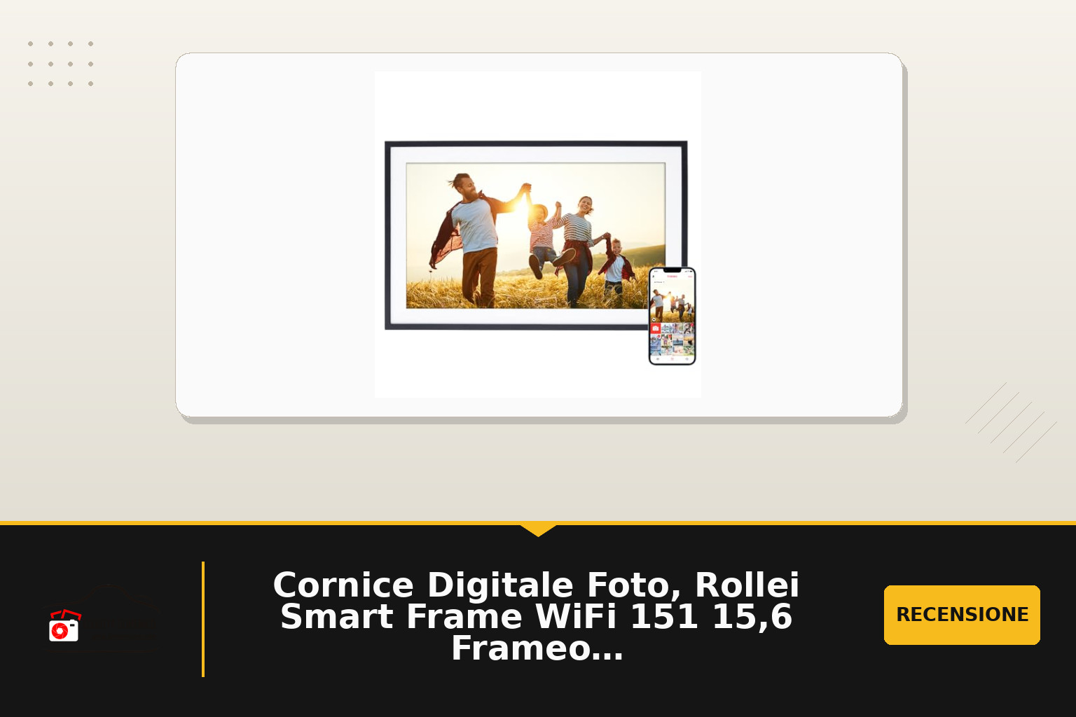 Cornice Digitale Foto, Rollei Smart Frame WiFi 151 15,6 Frameo Portafoto Digitale 32GB 1920x1080 Schermo Tattile IPS Rotazione Automatica Condivisione di Foto e Video Cornice-Digitale-Foto-Frameo-WiFi