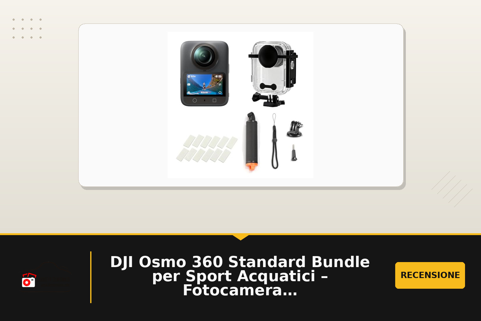 DJI Osmo 360 Standard Bundle per Sport Acquatici – Fotocamera 360° 8K con sensore da 1 pollice, custodia impermeabile, impugnatura galleggiante, foto da 120 MP, action cam per sport, vlog